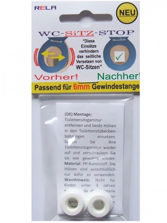 WC Sitz STOP stabile Befestigung sicher rutschfest Keramik Klosett Sitzbecken Versetzung