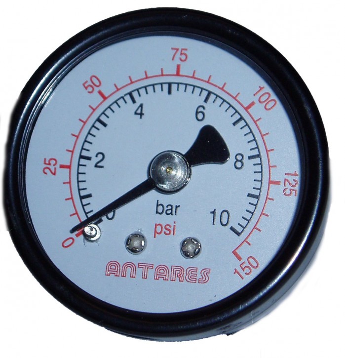 Manometer 1/4" Zoll Anschluss unten axial 0-4 bar 0-60 PSI für Wasser Öl  #SN 
