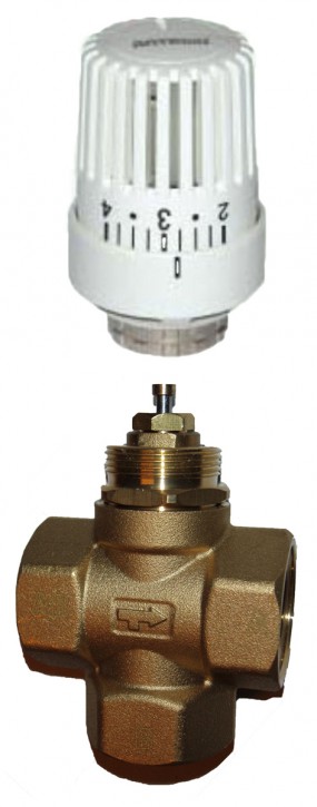 Dreiwege Ventil Stellantrieb Thermostat Fernfühler Heimeier-komp. M30x1,5Elektro