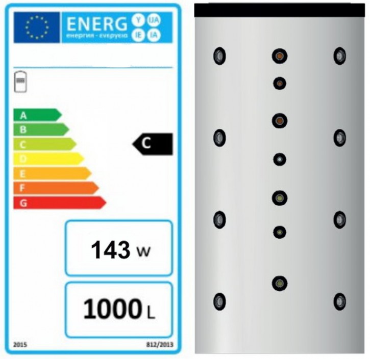 Thermic Energy Energie-Puffer-Speicher EPS-2W 1000 600114 Farbe: silber