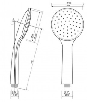 Handbrause Brause Brausekopf Duschbrause Kopfbrause m. verschiedenen Strahlarten