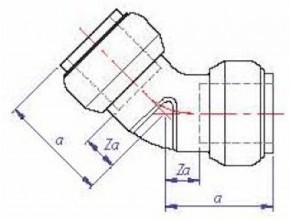 Edelstahl-Steckfitting Tectite Bogen 45° II 42 mm DVGW Fitting Edelstahlrohr