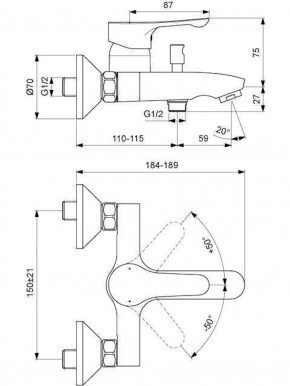 Ideal Standard ALPHA Spültisch-Brause-Waschtisch-und Badebatterie Armaturen