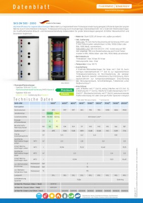 Thermic Energy SKS-2W 1500 Hygiene-Schicht-Kombi-Pufferspeicher 100354Edelstahl