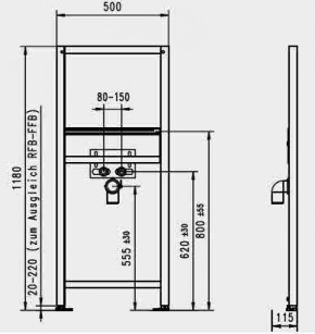 Waschtisch Vorwand Element für Ecke Jomo 1,18 m 118 cm 1180 mm mit Befestigung 173-10070091-00